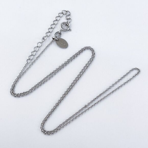 Vintage Stauer Italy Sterling Silver 925 0.7mm Cable Chain Necklace 18"-20" - Picture 1 of 3